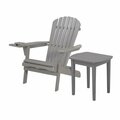 W Unlimited 35 x 32 x 28 in. Foldable Chair with Cup Holder & End Table, Dark Gray SW2136DG-CHET
